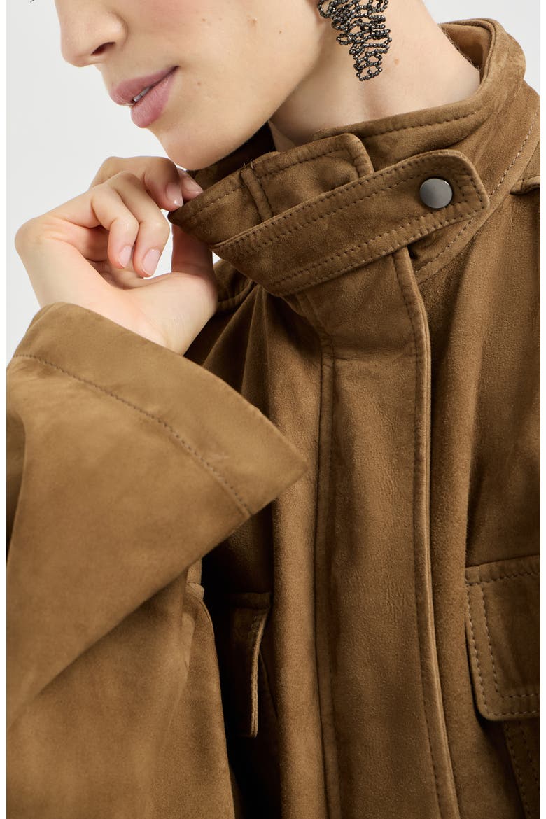 Couture suede safari jacket, Alternate, color, Brown