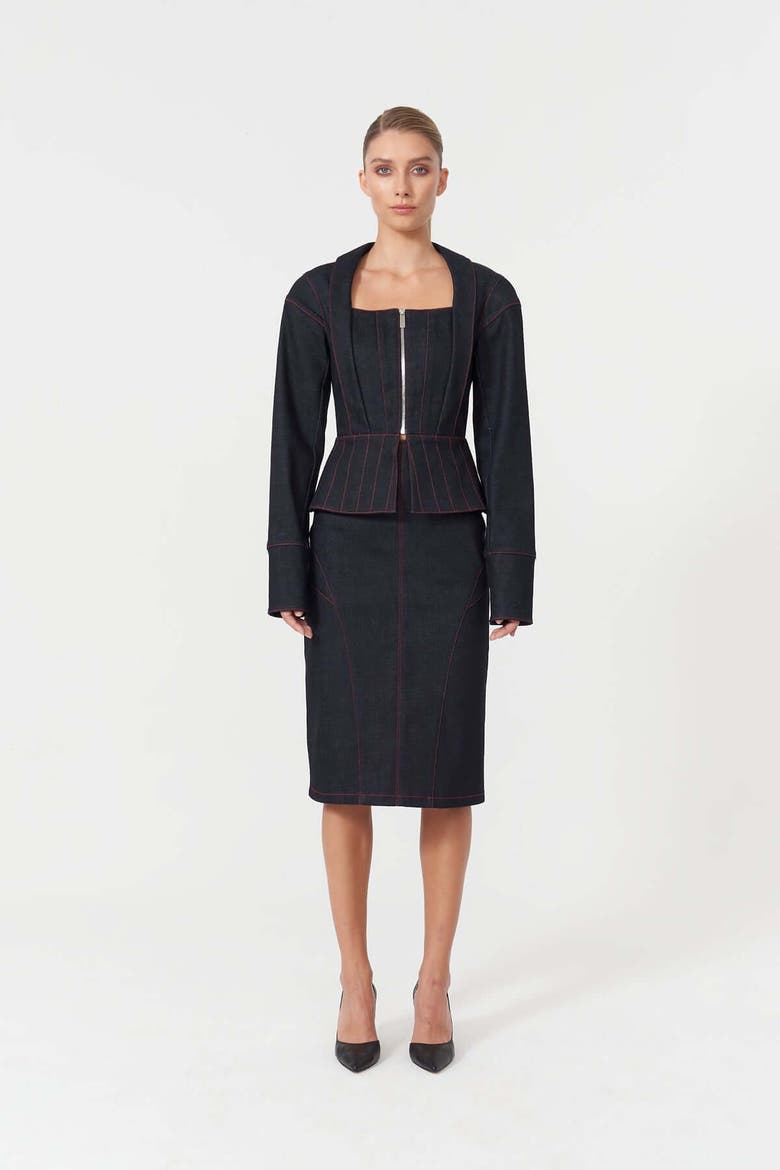 Davidson Corset Jacket, Main, color, Deep Blue
