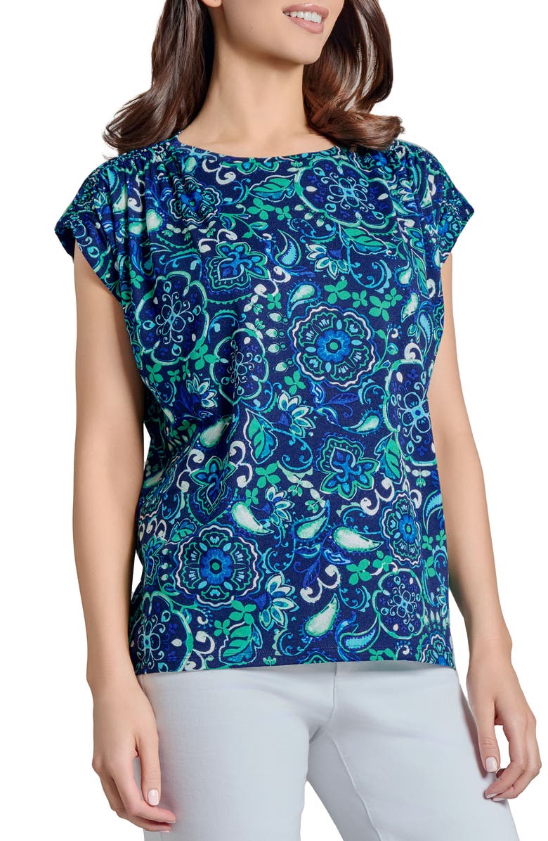 Jones New York Floral Cap Sleeve Top, Alternate, color, 