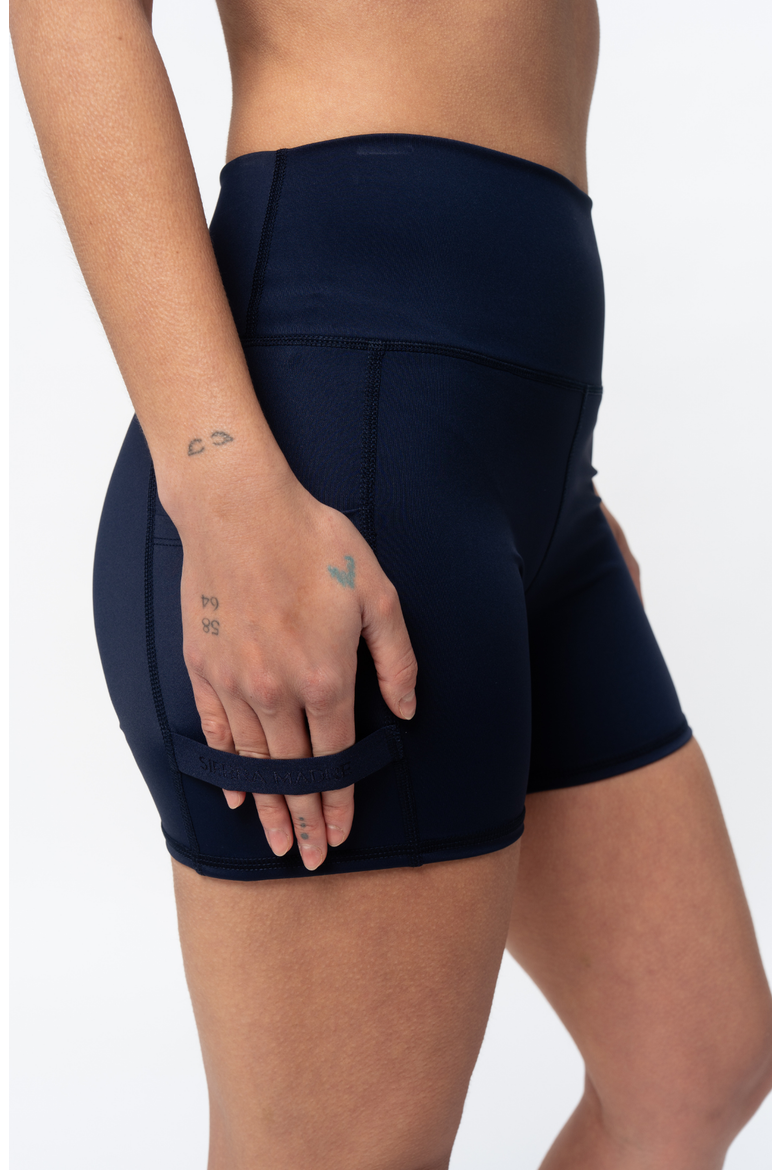 Ready High-Waisted Shorts, Alternate, color, Navy