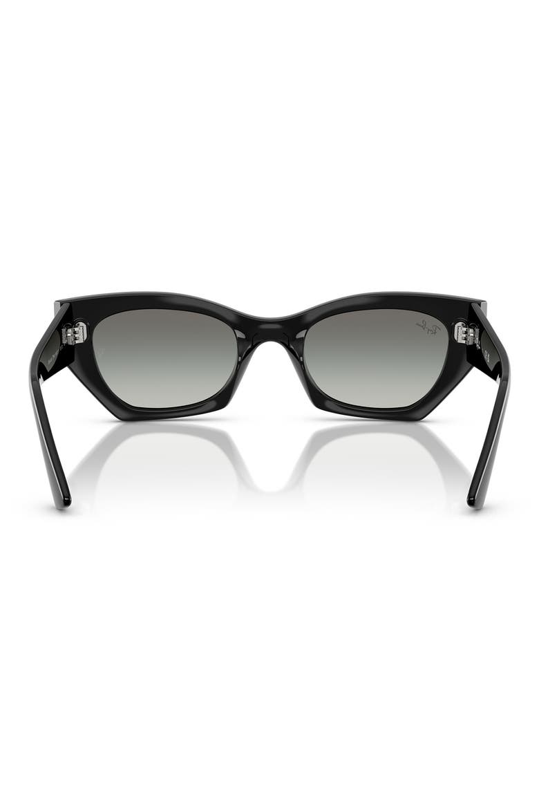 Zena 49mm Irregular Butterly Sunglasses, Alternate, color, BLACK / GRADIENT GREY