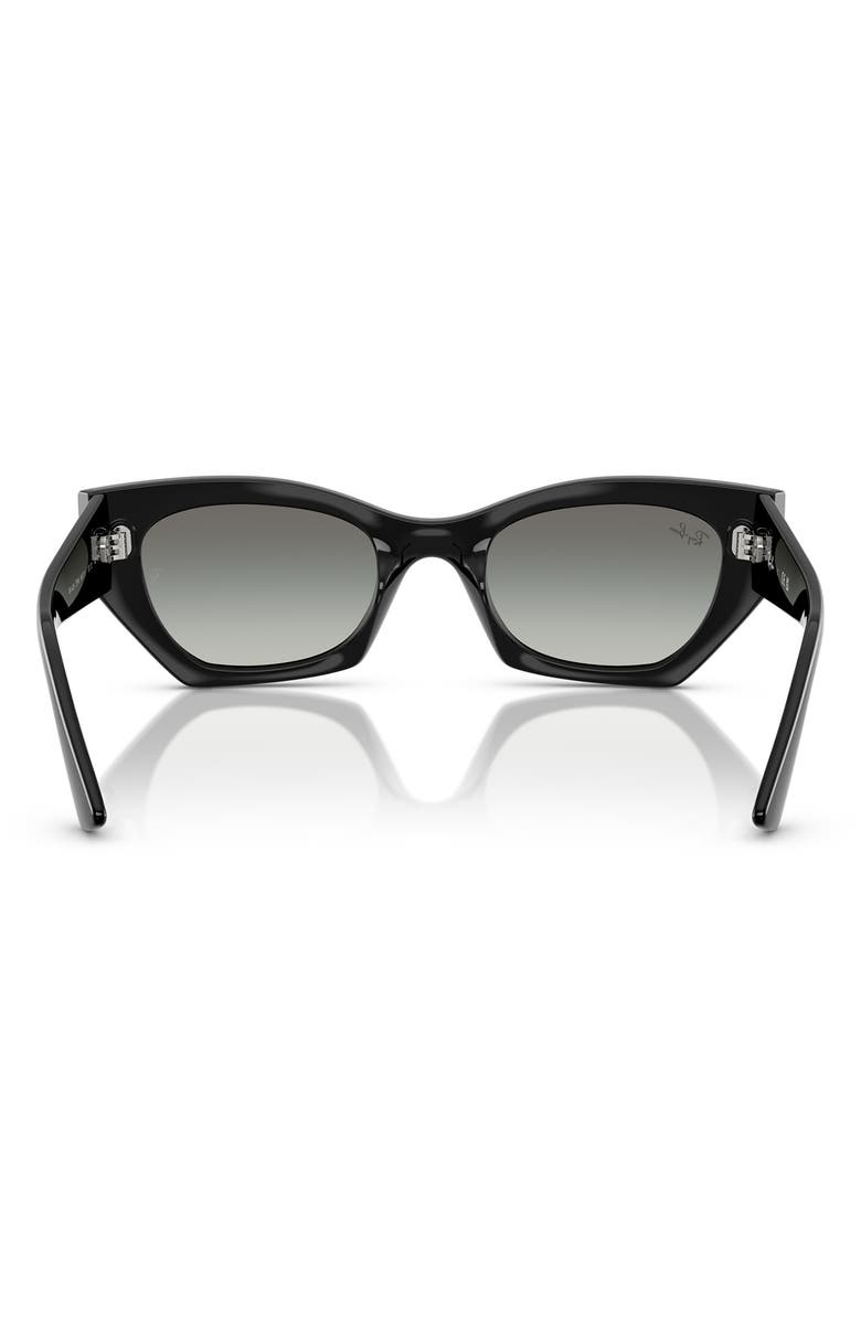 Ray-Ban Zena 49mm Irregular Butterly Sunglasses, Alternate, color, Black / Gradient Grey