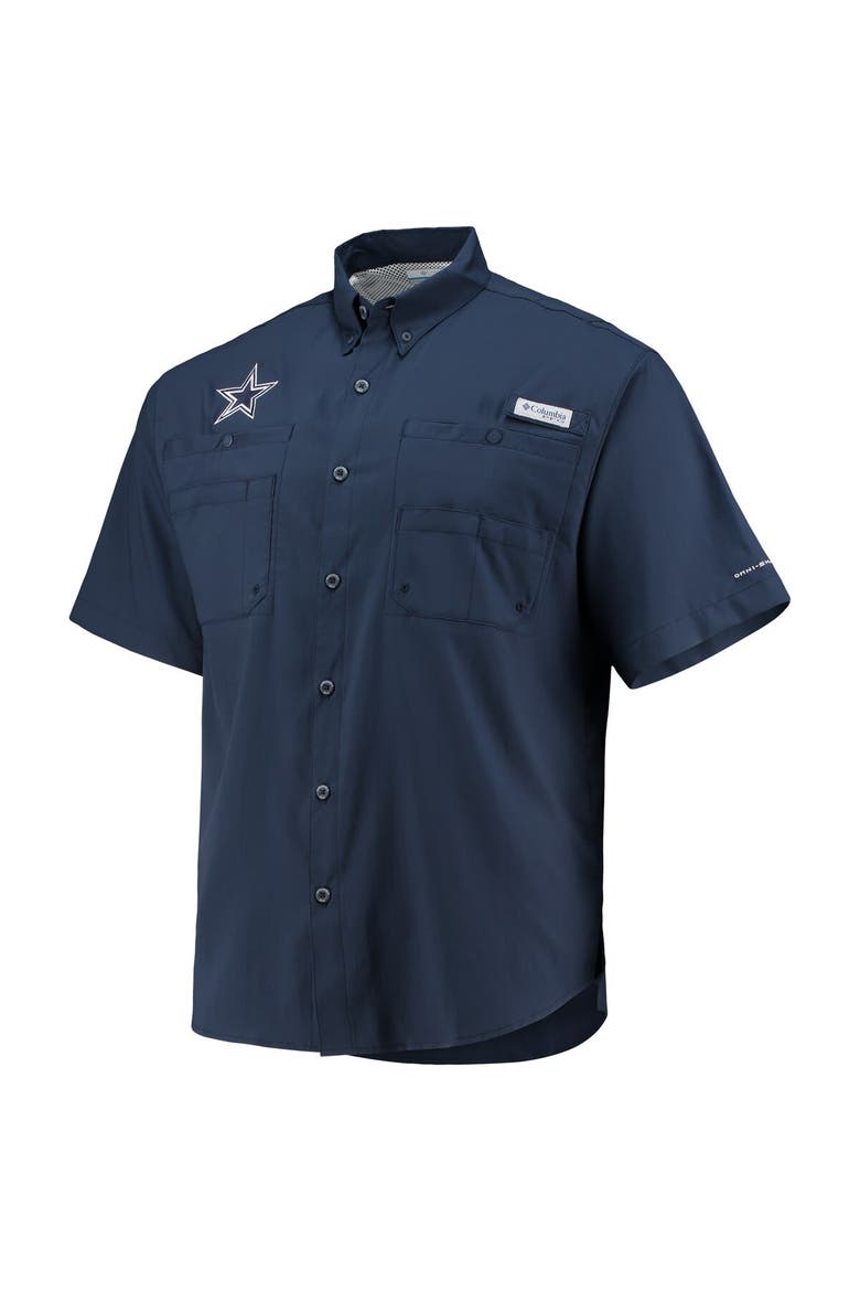 Men's Columbia Navy Dallas Cowboys Tamiami Omni-Shade Button-Down Shirt, Alternate, color, Navy
