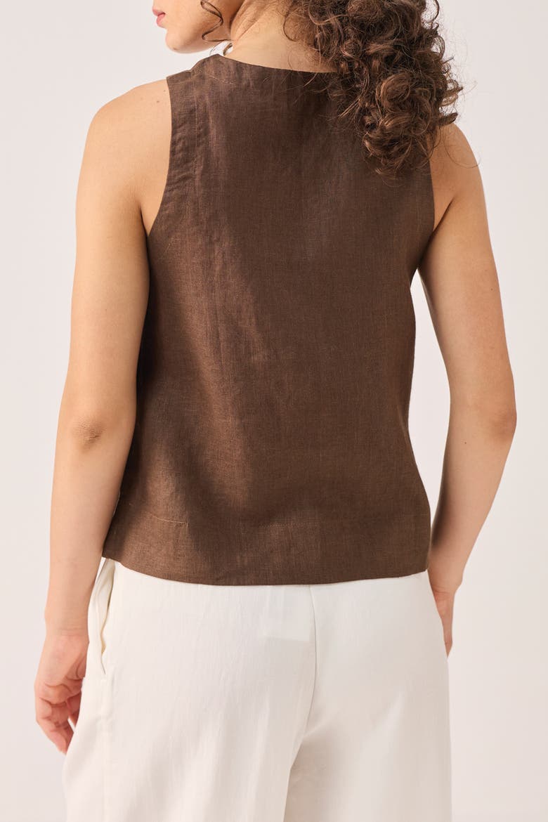 Button Neck Top, Alternate, color, Chocolate Brown