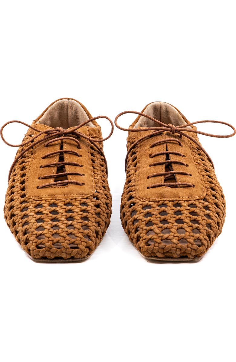 Andrea Gomez Antonia Camel Suede Oxford, Alternate, color, Camel