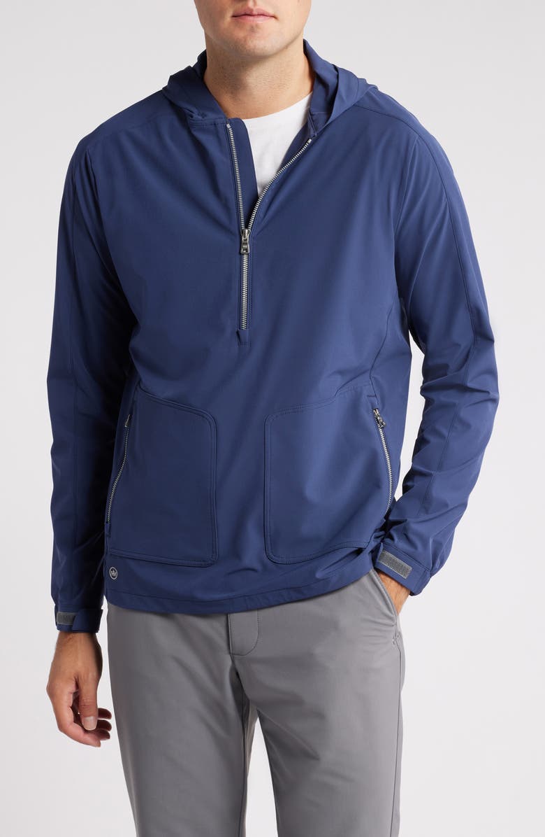 Peter Millar Quest Water Resistant Half Zip Hoodie, Main, color, 