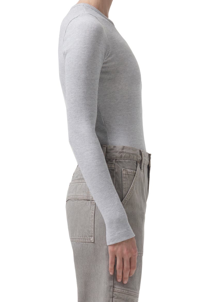 Alma Shrunken Long Sleeve Top, Alternate, color, BRUSHED GREY HEATHER