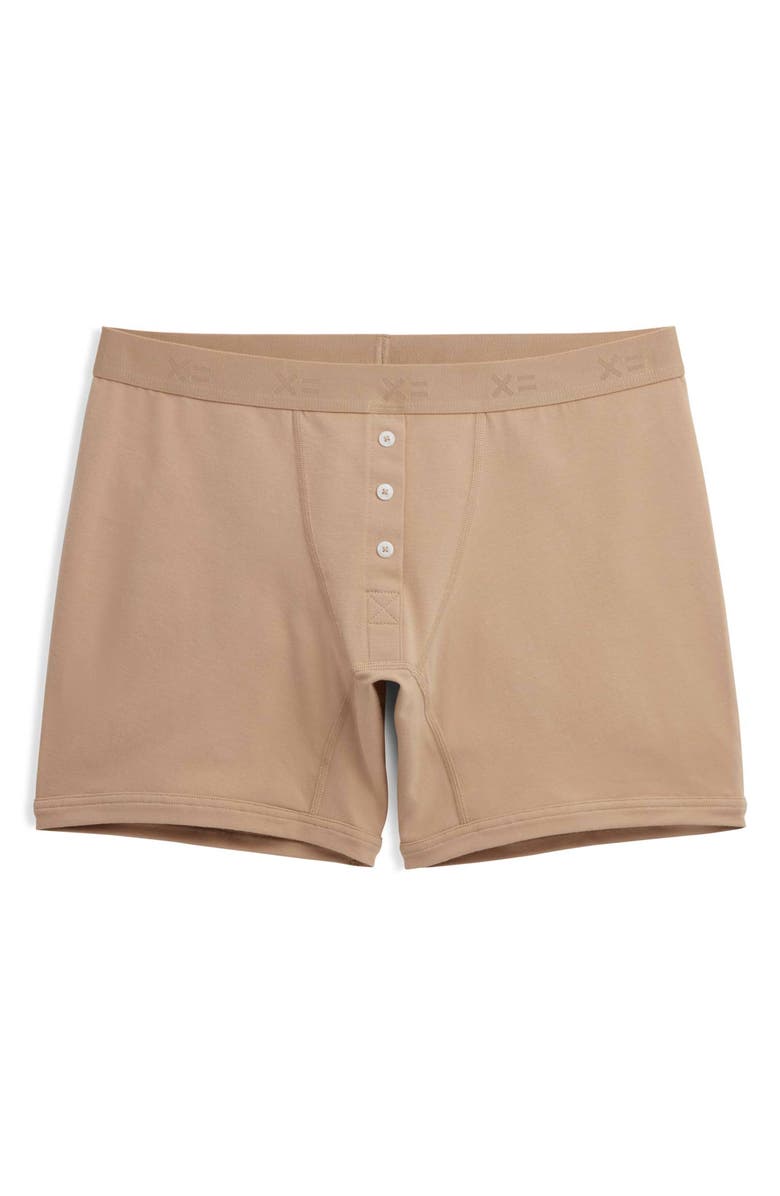 TomboyX 6-Inch Stretch Cotton Boxer Briefs, Main, color, Chai