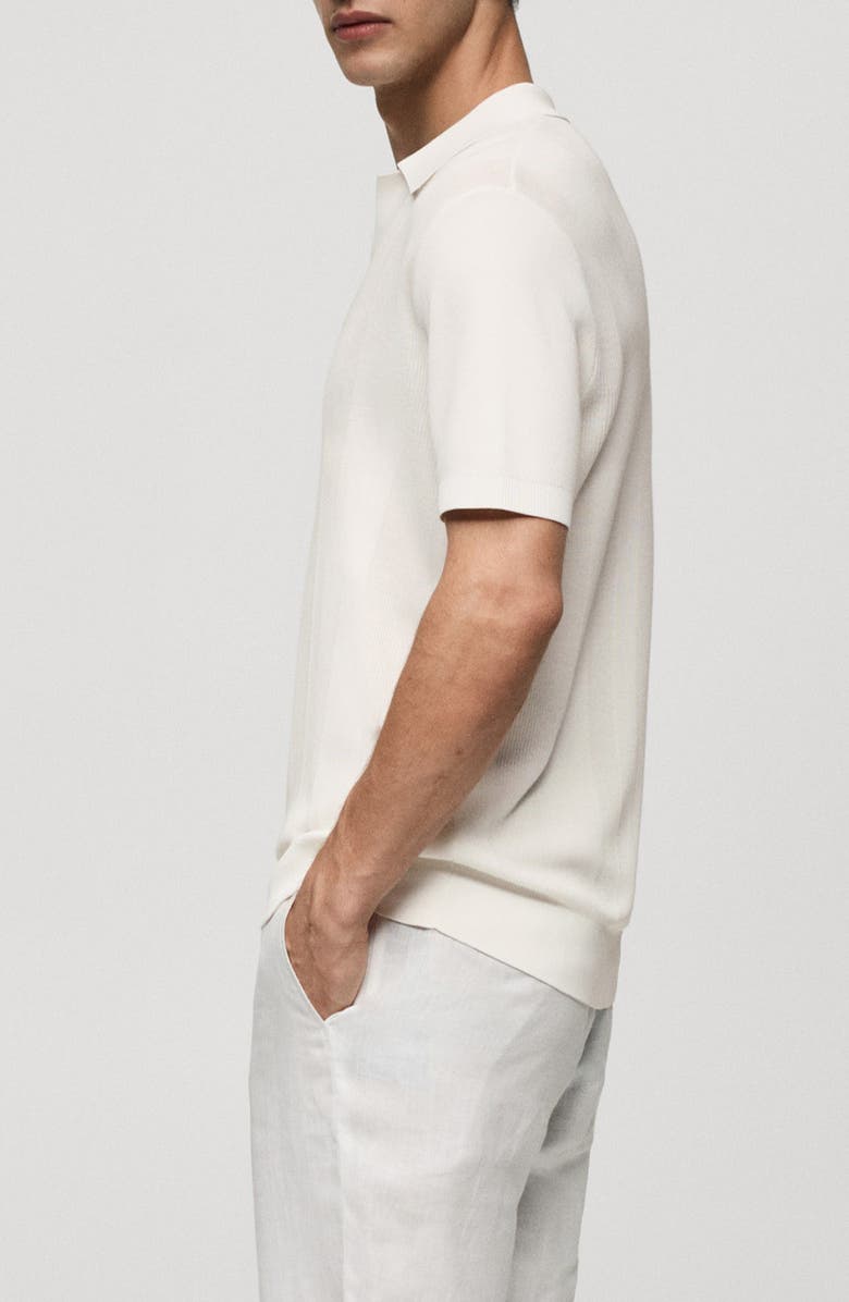 MANGO Stripe Rib Knit Polo, Alternate, color, 