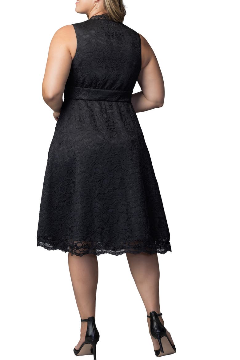 Pinup Boudour Lace Cocktail Dress, Alternate, color, ONYX