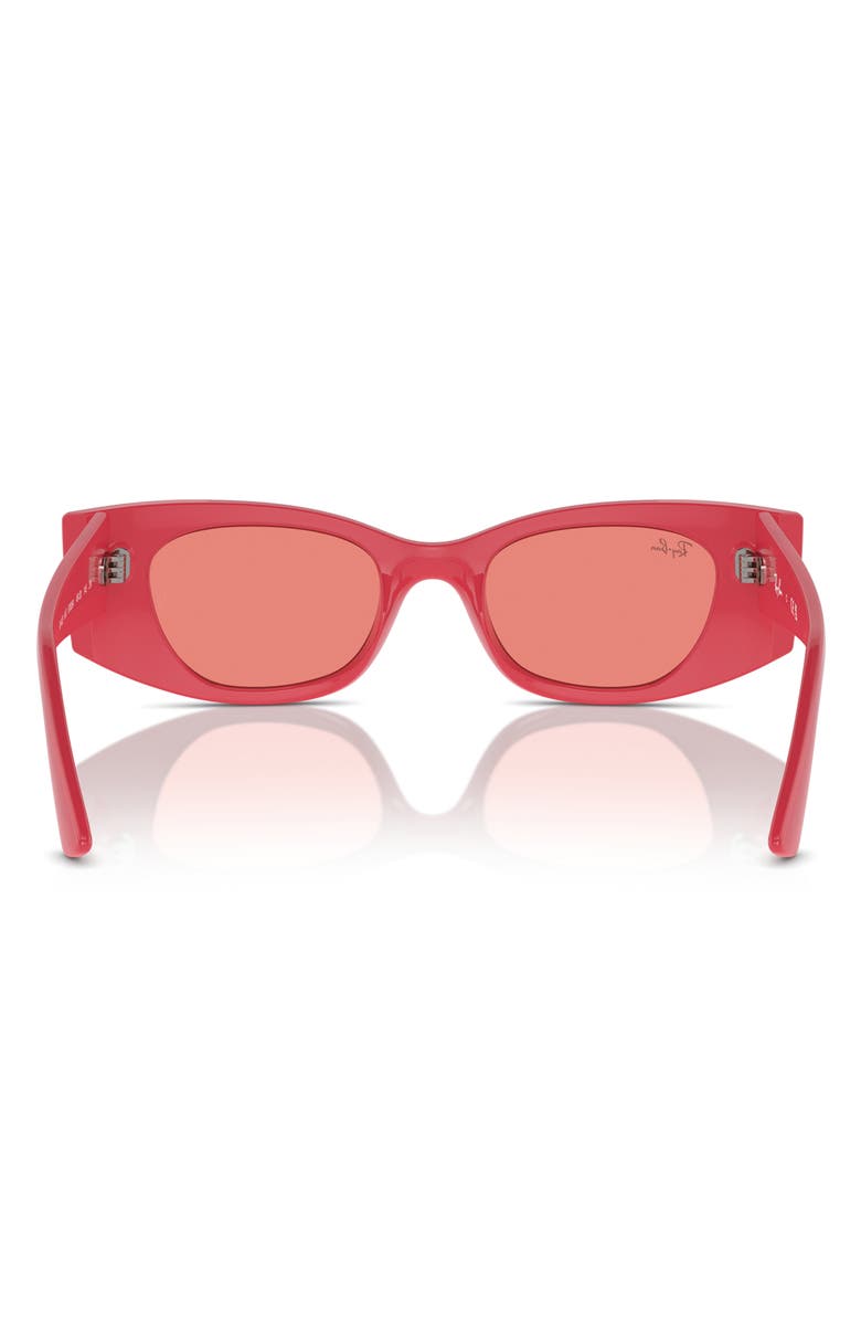 Ray-Ban Kat 49mm Small Rectangular Sunglasses, Alternate, color, Pink