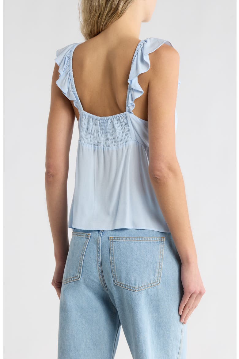 Flutter Sleeve Babydoll Tank Top, Alternate, color, BLUE BIRD