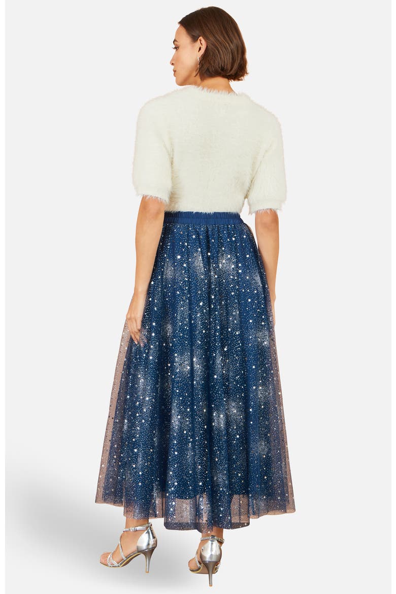 Star Sparkle Tulle Maxi Skirt, Alternate, color, Navy