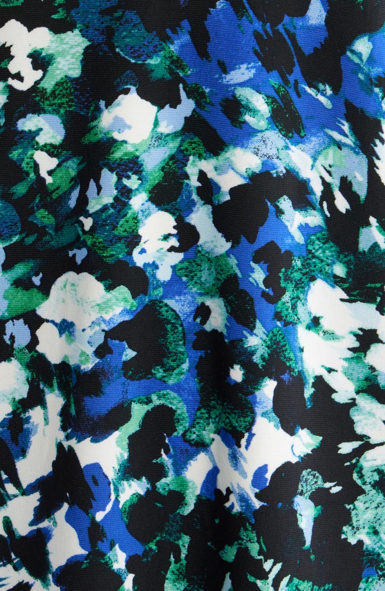 AK ANNE KLEIN Floral Split Neck Top, Alternate, color, Anne Black Multi