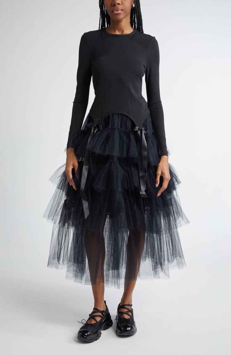 Simone Rocha Easy Bow Tails Long Sleeve T-Shirt, Alternate, color, 