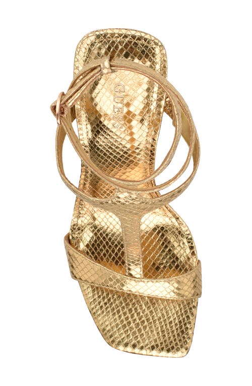 Guess Bacio Wedge Sandal In Gold