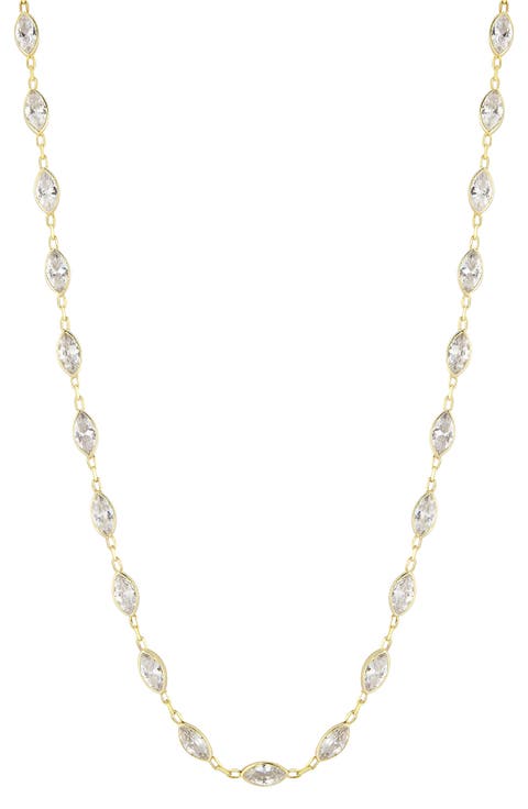 Gold Vermeil Marquise CZ Necklace