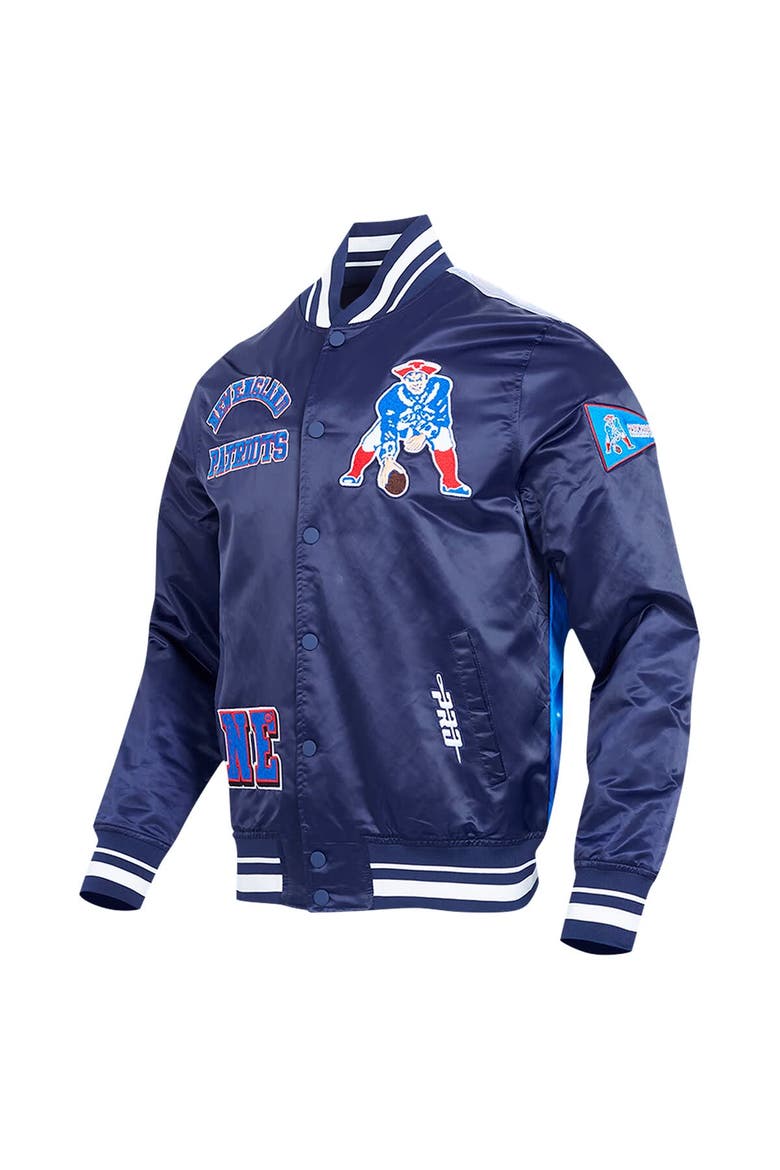 Men's Pro Standard Navy New England Patriots Sublimated Satin Full-Snap Jacket, Alternate, color, Navy