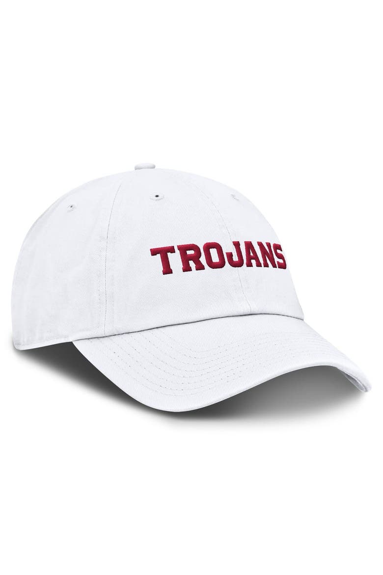 Men's Nike White USC Trojans Core Club Mascot Wordmark Adjustable Hat, Alternate, color, White