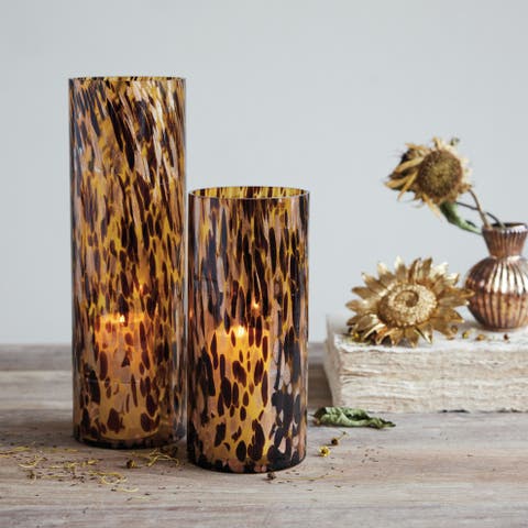 Tortoise Pattern Glass Vase