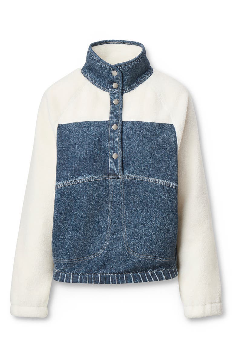 rag & bone Miramar High Pile Fleece Pullover, Alternate, color, Almda