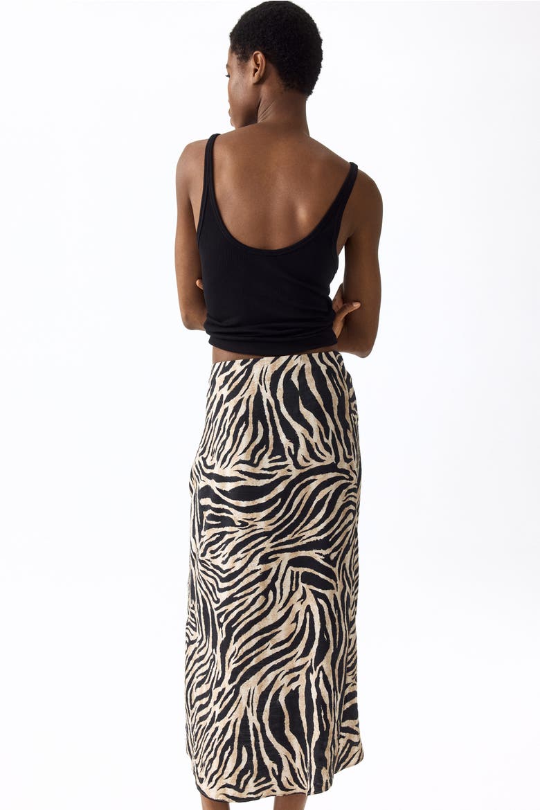 Wrap Skirt, Alternate, color, Beige/zebra print