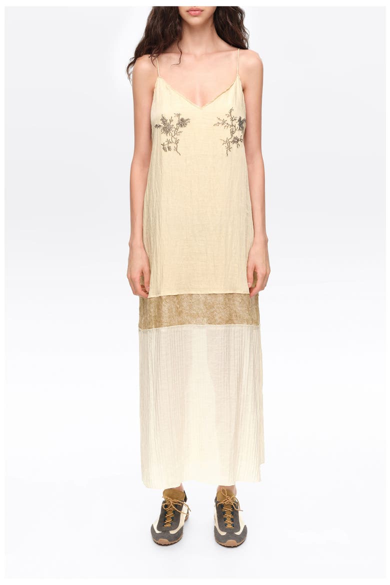 Straight midi dress with stones, Main, color, OCHRE