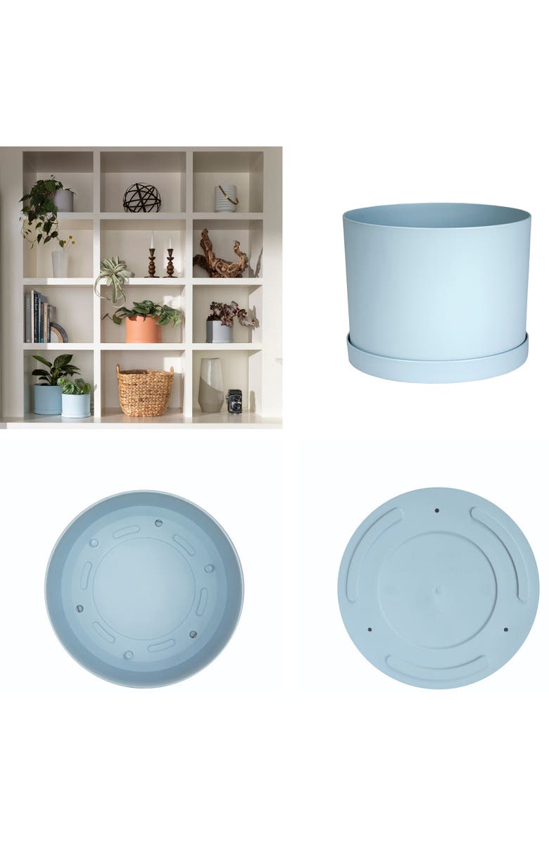 Bloem Misty Mathers Planter with Saucer Tray  6 Inch, Alternate, color, Blue