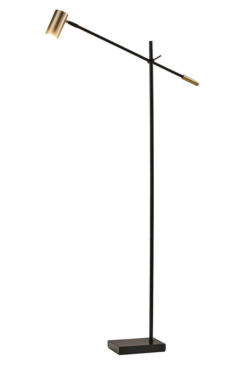 Collette LED Floor Lamp, Alternate, color, BLACK WITH ANTIQUE BRASS