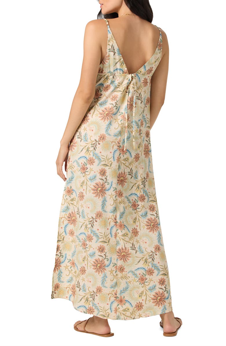 O'Neill Althea Lunar Print Sleeveless Maxi Dress, Alternate, color, Tapioca