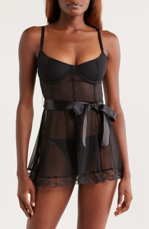 Coquette Mon Amour Underwire Chemise In Black