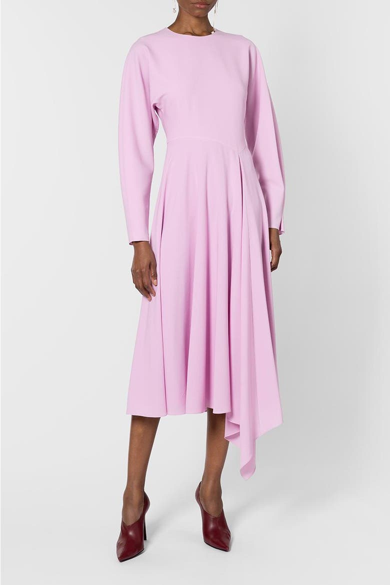 Yelin Crepe Long Sleeve Dress, Alternate, color, Blush