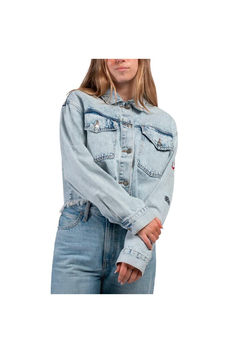 Women's Hype and Vice Denim Alabama Crimson Tide Lightwash Full-Button Jean Jacket, Main, color, Denim