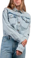 Hype and Vice Women's Hype and Vice Denim Alabama Crimson Tide Lightwash Full-Button Jean Jacket