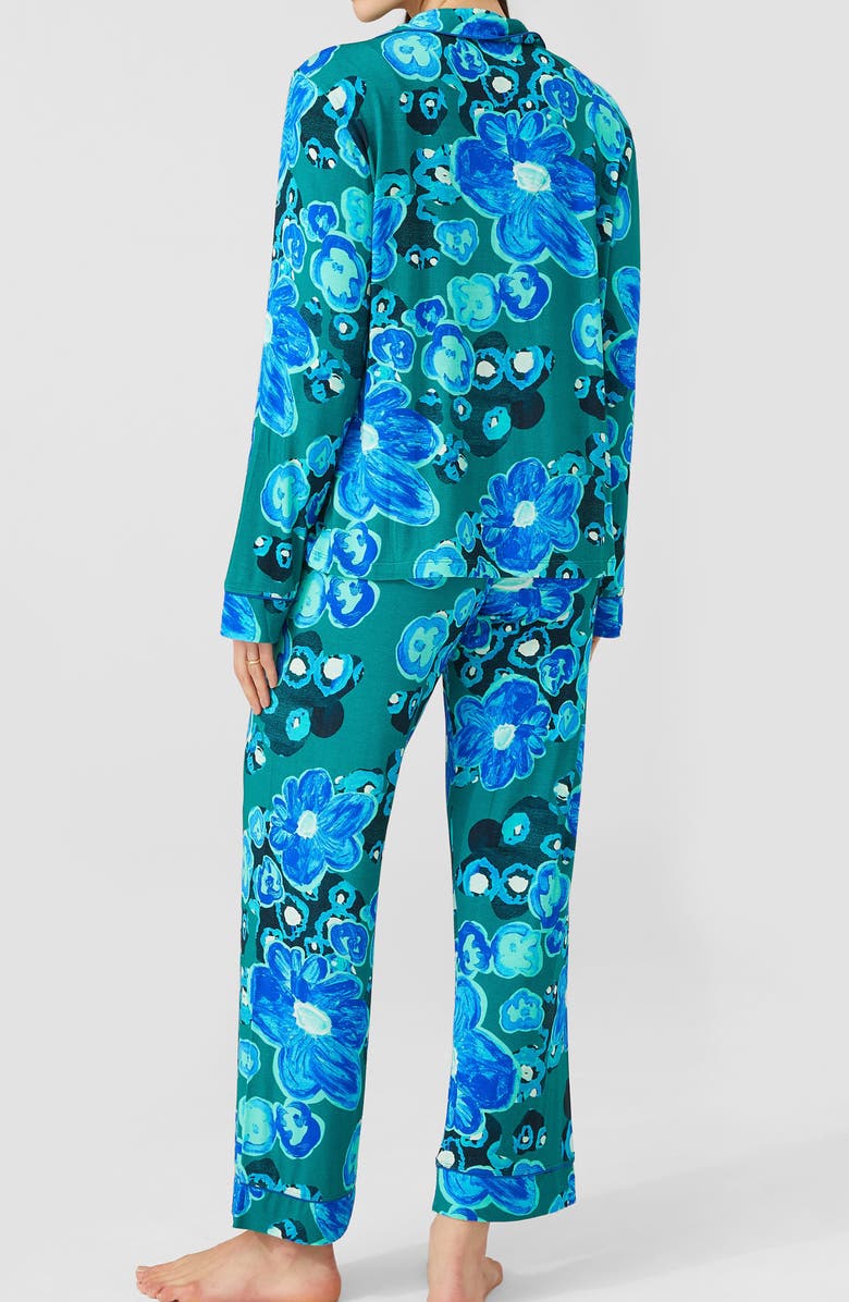 Alivia Sofia Print Crop Pajamas, Alternate, color, Floral Pond Jade