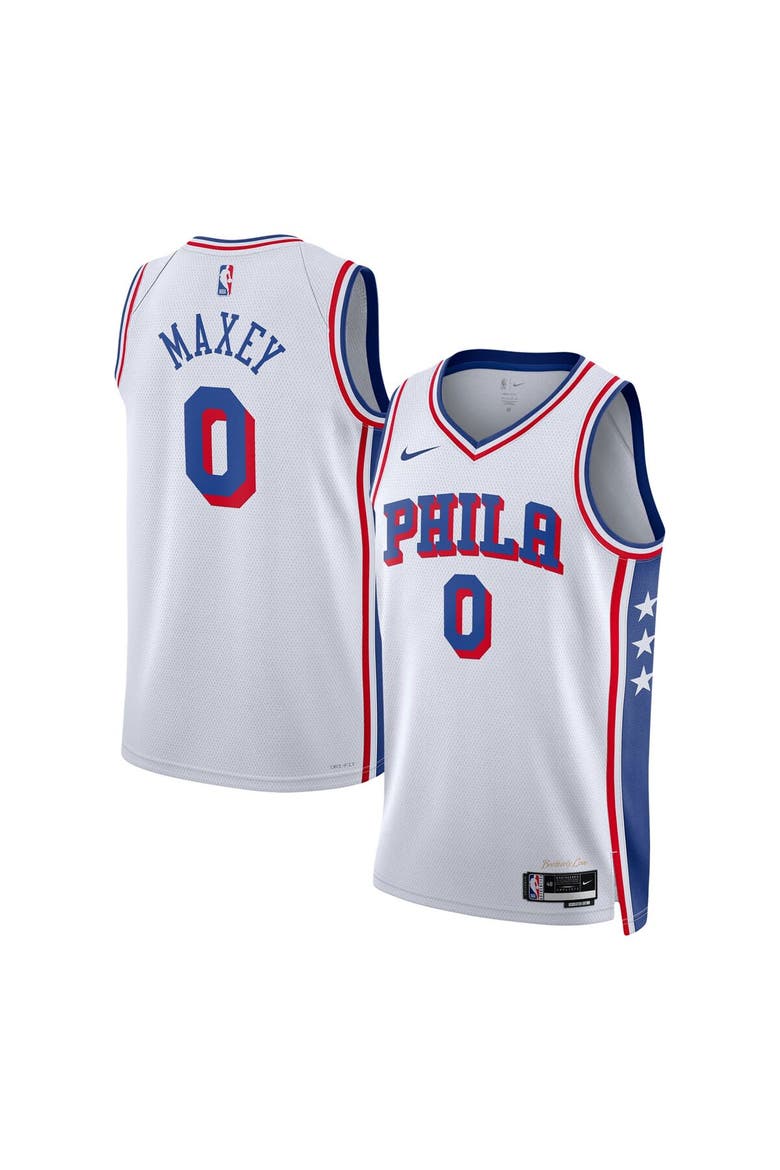 Unisex Nike Tyrese Maxey White Philadelphia 76ers Swingman Jersey - Association Edition, Alternate, color, White