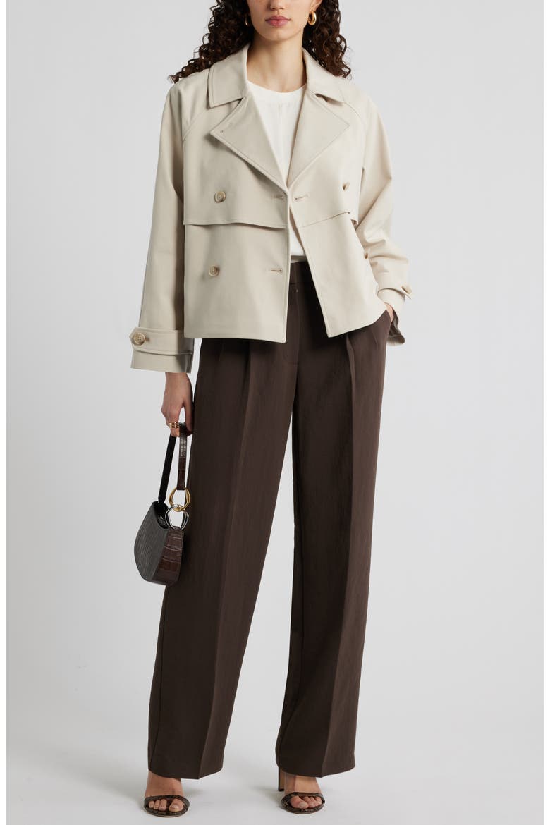 Stretch Cotton Trench Coat, Alternate, color, BEIGE OATMEAL