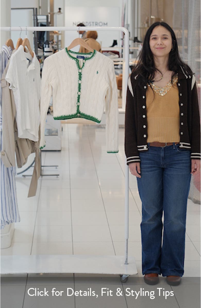 Whipstitch Trim Cable Stitch Cardigan, sales video thumbnail