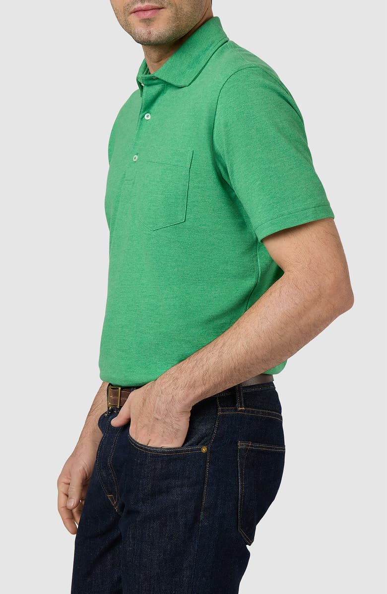 Sid Mashburn Short Sleeve Pima Cotton Piqué Polo, Alternate, color, Heather Basil Pique