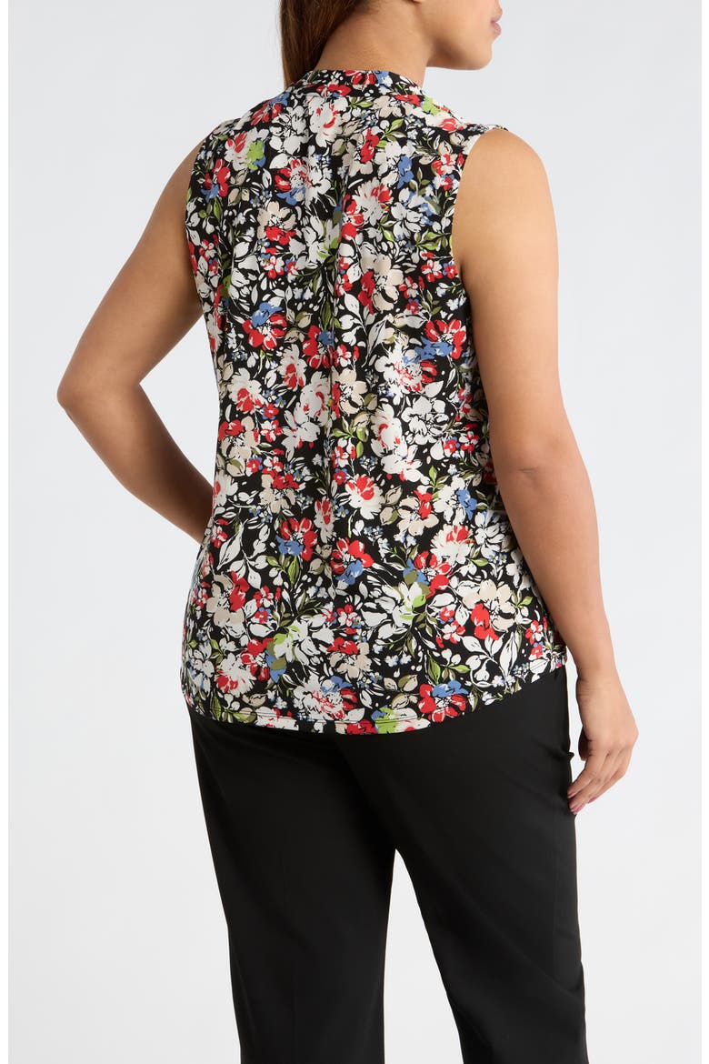 Abstract Print V-Neck Button-Up Knit Top, Alternate, color, ANNE BLACK MULTI
