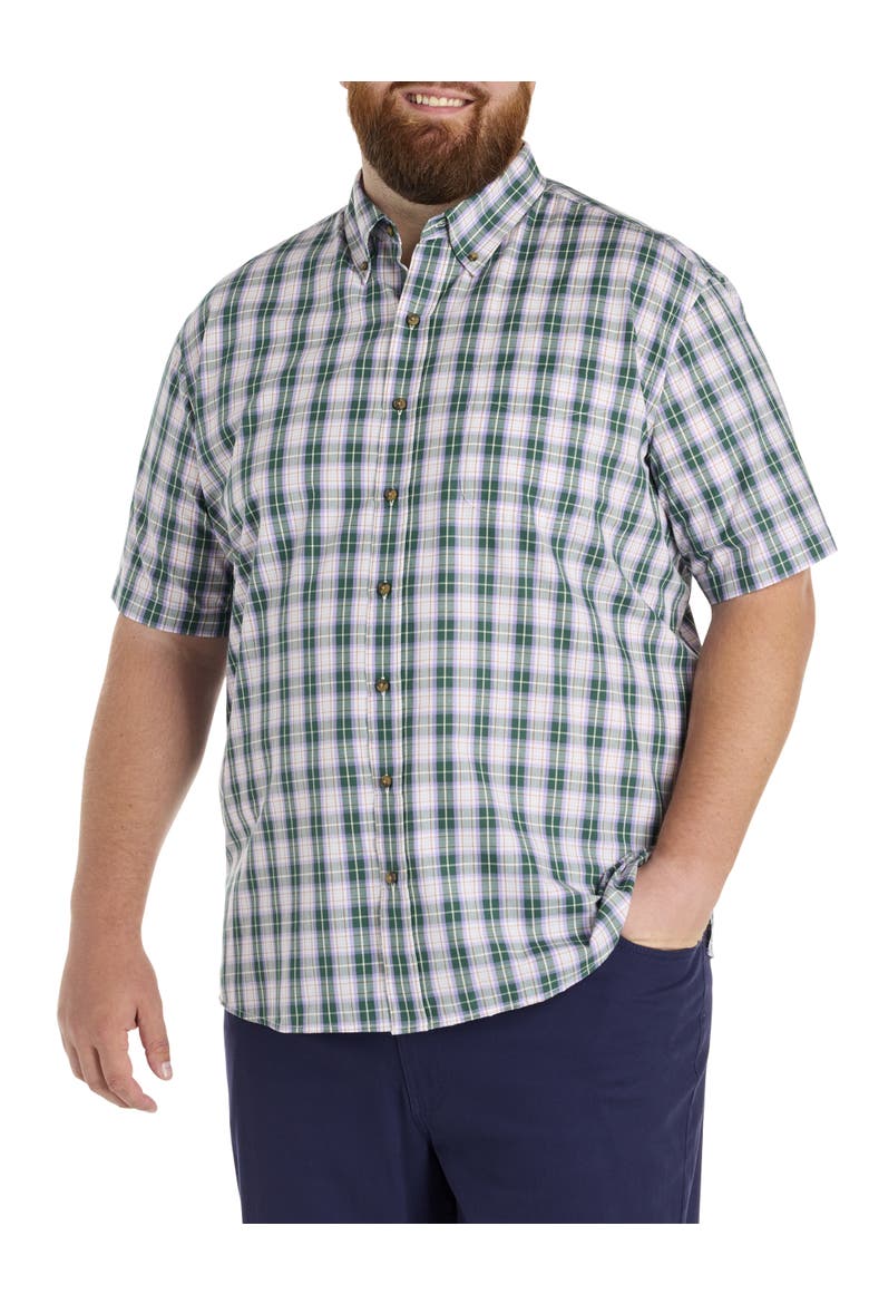 Big & Tall Easy-Care Medium Plaid Sport Shirt, Main, color, MULTI