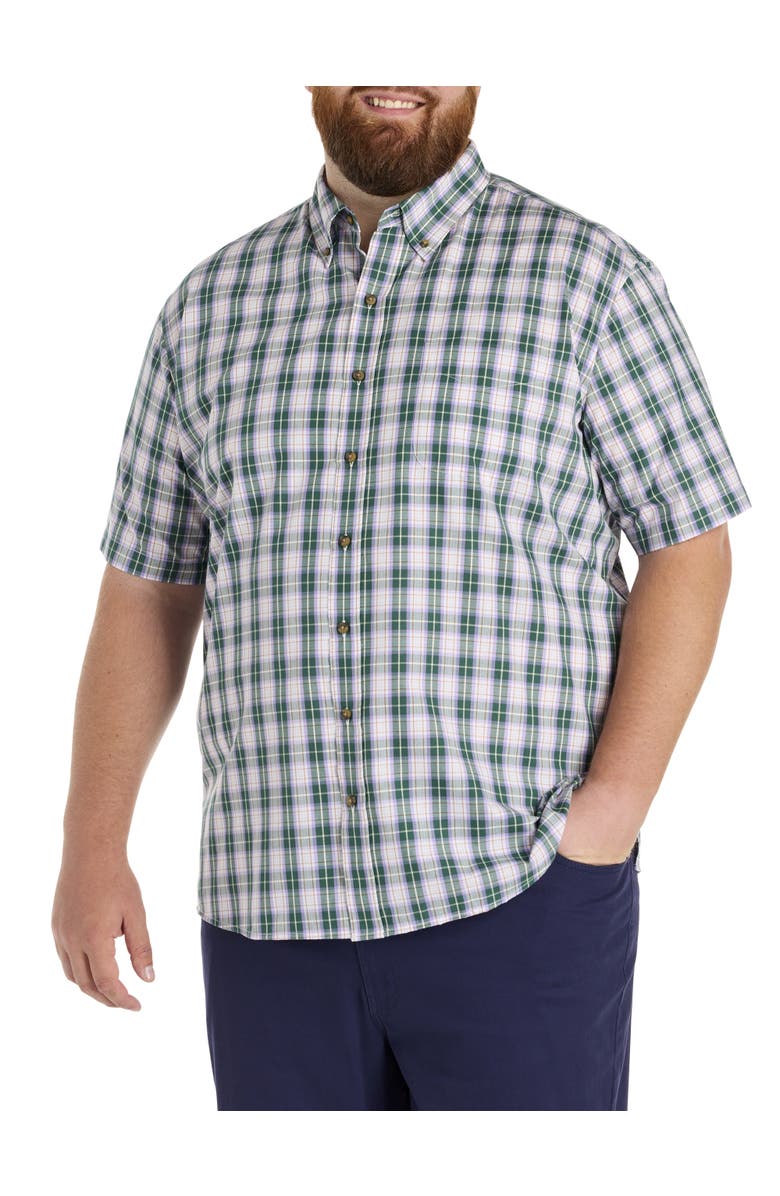 Harbor Bay by DXL Big & Tall Easy-Care Medium Plaid Sport Shirt, Main, color, Multi