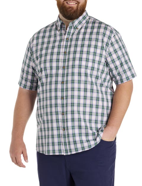 Big & Tall Easy-Care Medium Plaid Sport Shirt