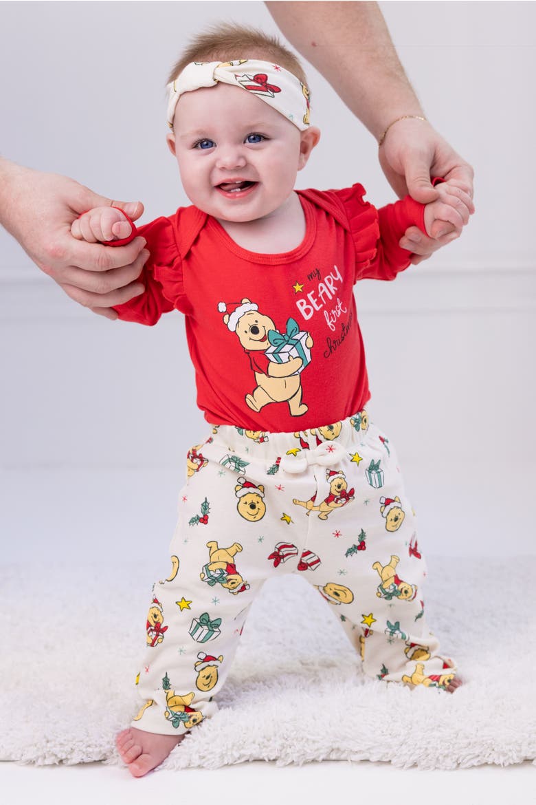 Winnie the Pooh Christmas Bodysuit and Leggings Set, Alternate, color, Winnie the Pooh Red