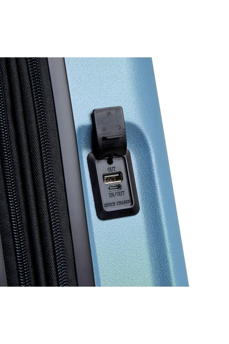 Turenne 2.0 Hardside 22" Carry On Spinner Luggage With Front Pocket, Alternate, color, Blue Grey