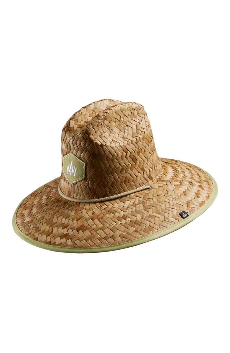 Hemlock Solid Straw Lifeguard Hat, Main, color, Solid Green