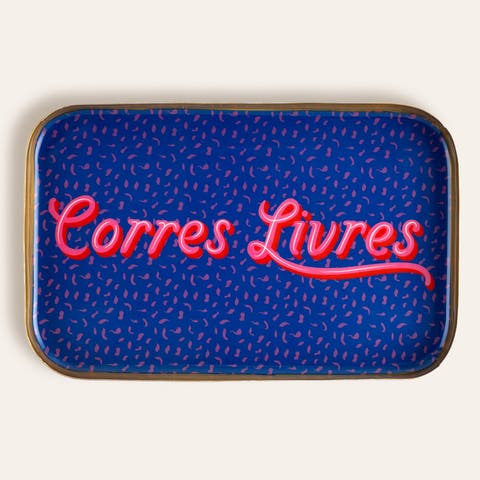 Agra Pattarned Rectangular Decorative Tray Curated Decor