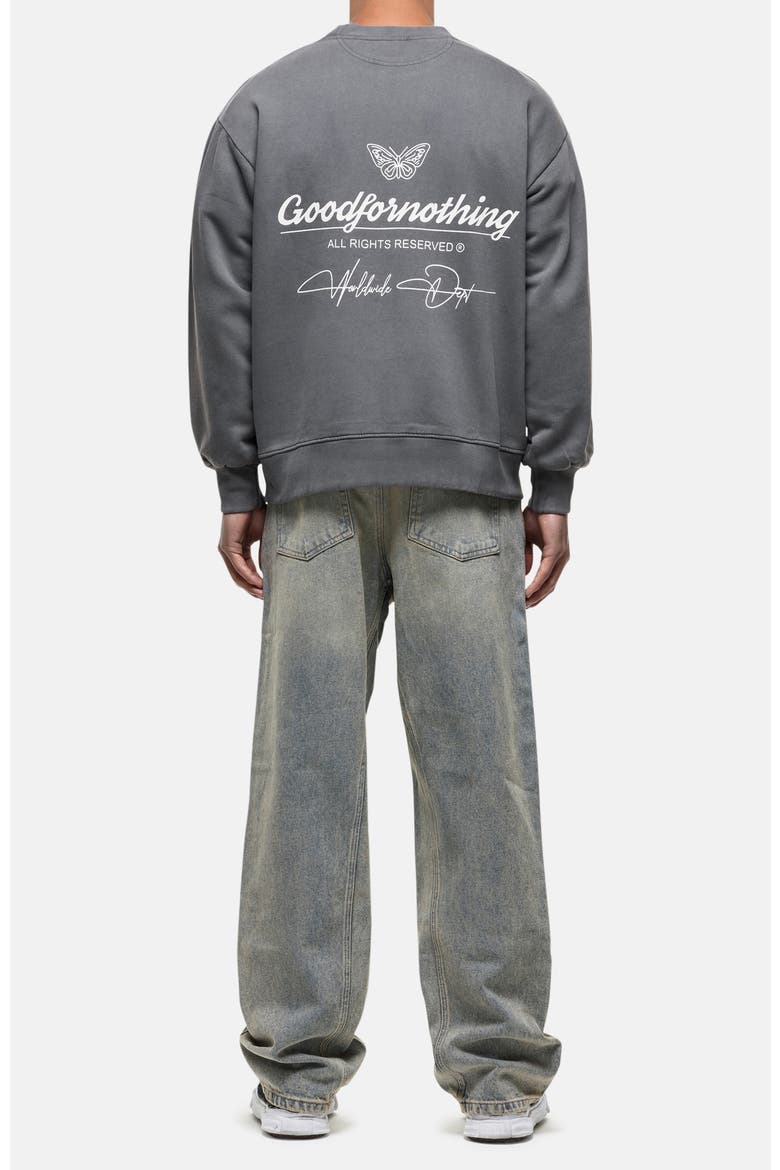 Washed Grey Cult Sweathsirt, Alternate, color, Grey