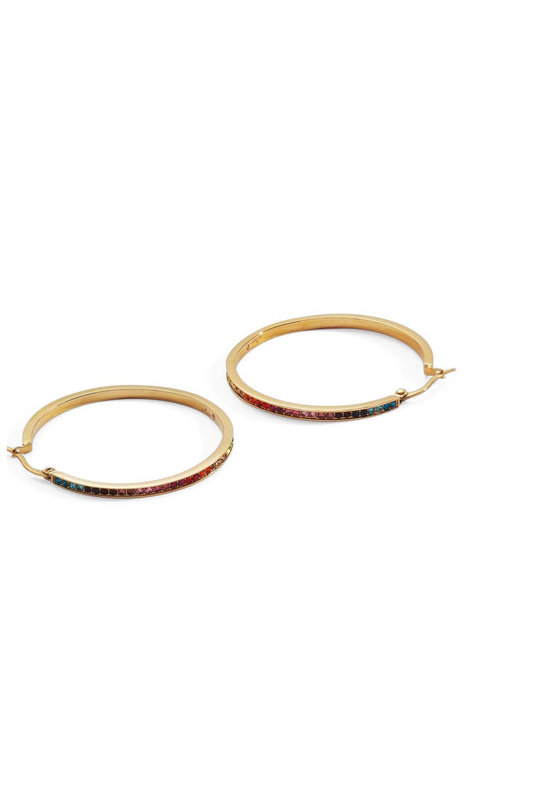 Rainbow Ombre Pave Hoop, Alternate, color, Rainbow Ombre