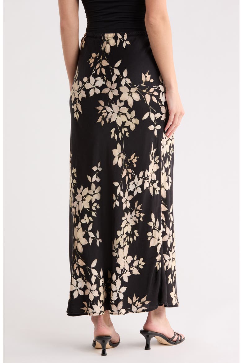 Floral Print Bias Cut Maxi Skirt, Alternate, color, IVORY FLORAL PRINT